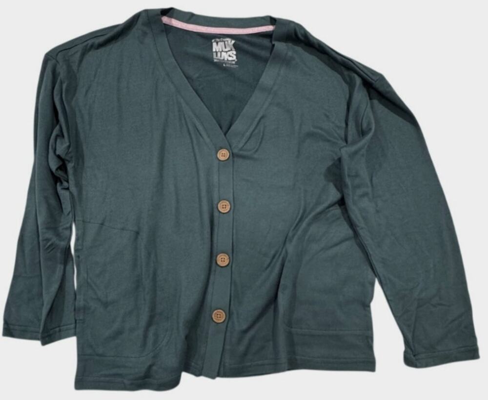 Muk Luks Women's Green Casual Loungewear Knit Top Size L